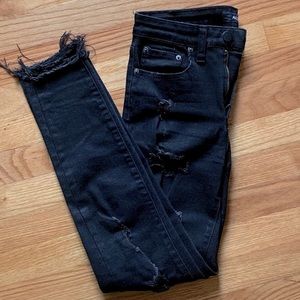Aeropostale Ripped Black High Rise Jeggings